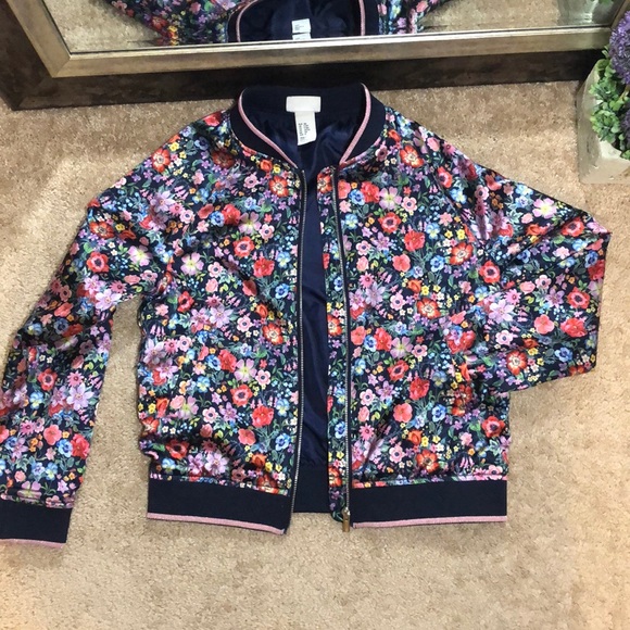 H&M Other - Floral zip up jacket NWOT 9 10y
